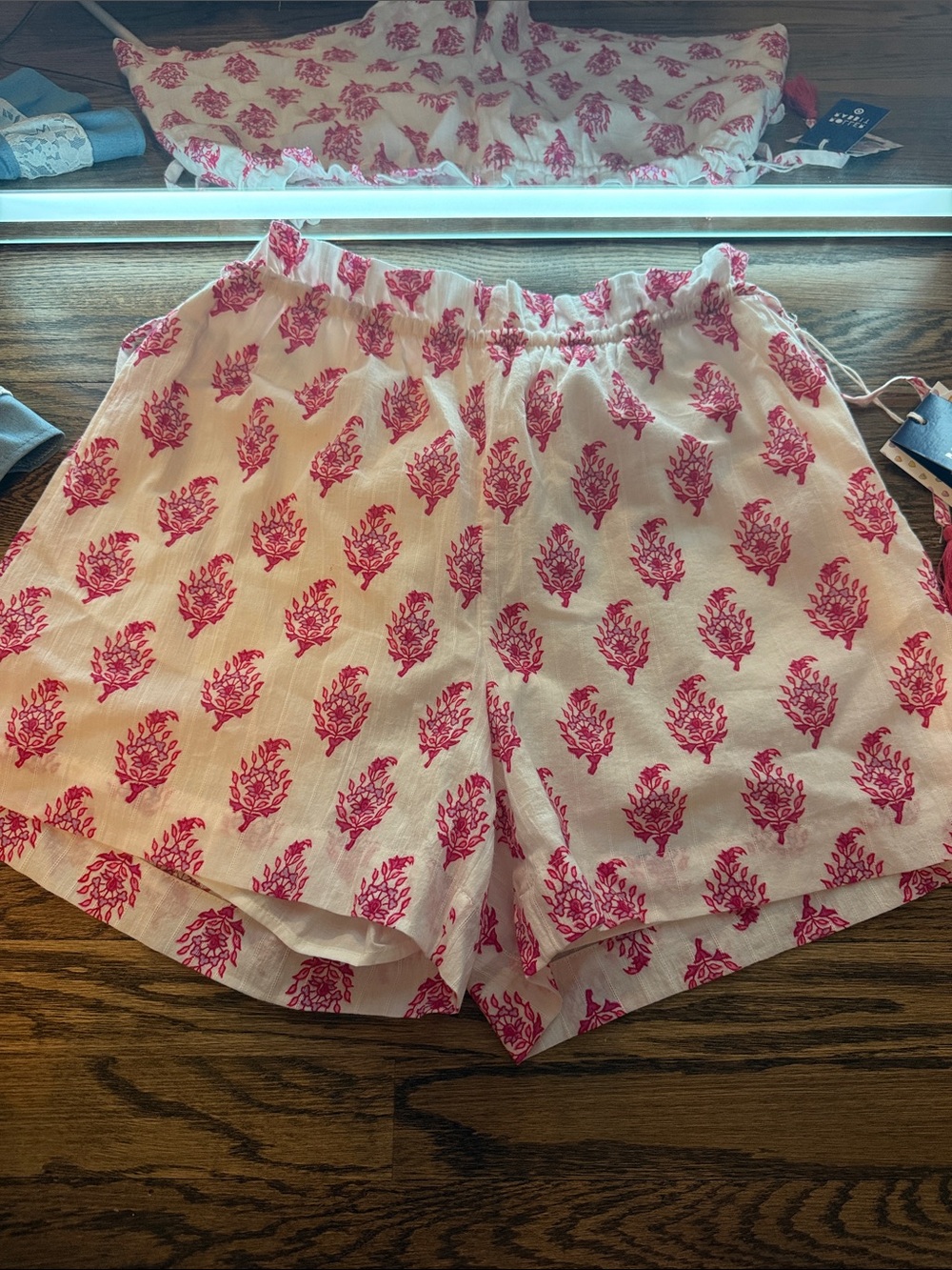 Women's Pink Floral Print Cotton Shorts